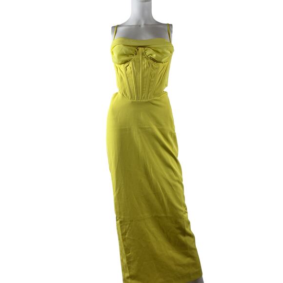 Bardot 'Martini' Yellow Polyester Midi Dress Size S - Picture 2 of 4